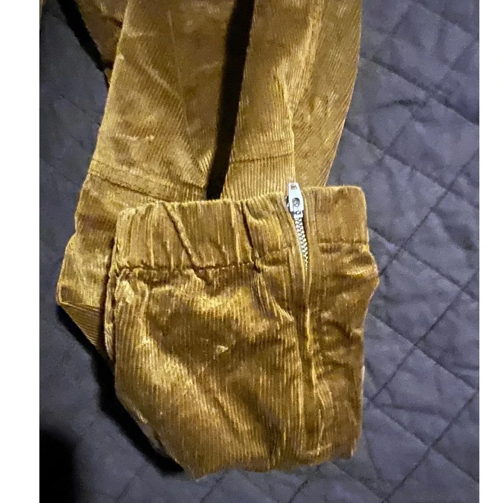 Banana Republic Mustard Gold Corduroy Utility Jogger Pants Size 18 Ankle Zip‎